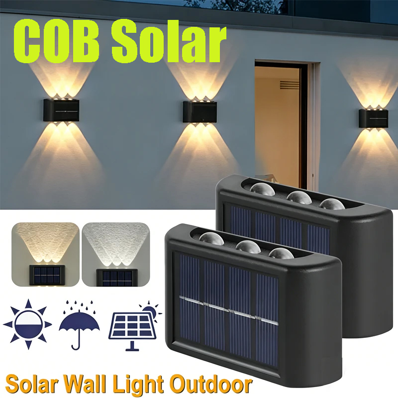 Outdoor Lighting For Patio - COB Solar Wall Lamp Outdoor Waterproof