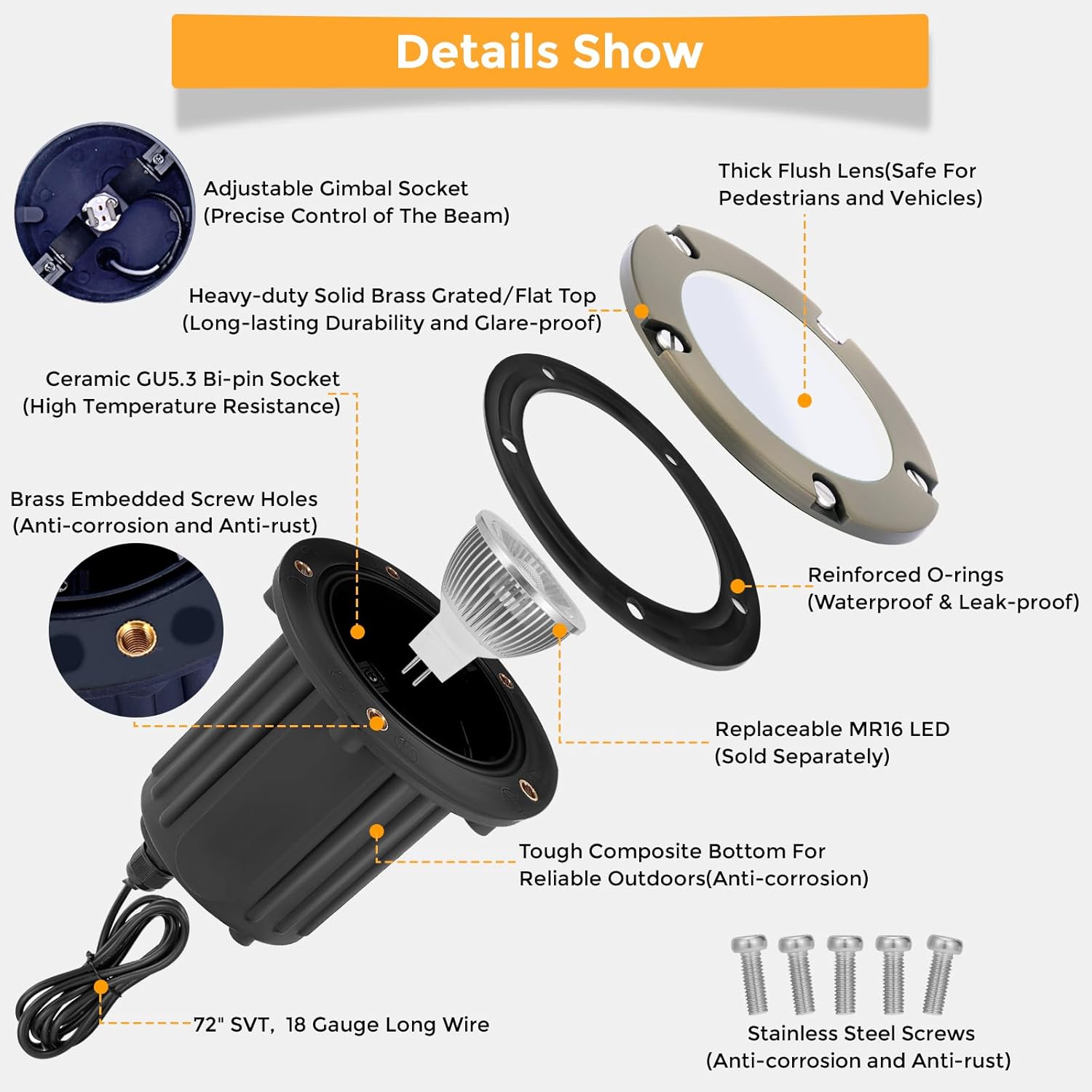 12V Wired Waterproof In Ground - огляд і ціна Outdoor Lighting Ground Fixtures