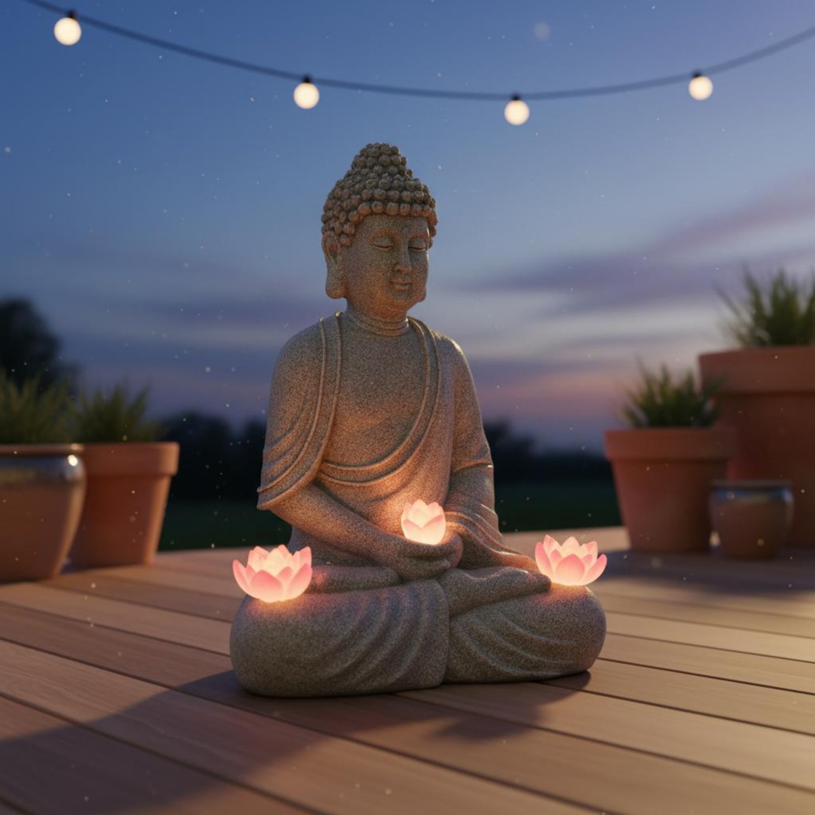 Solar Buddha Statue Outdoor Sa - огляд і ціна Outdoor Lighting For Patio