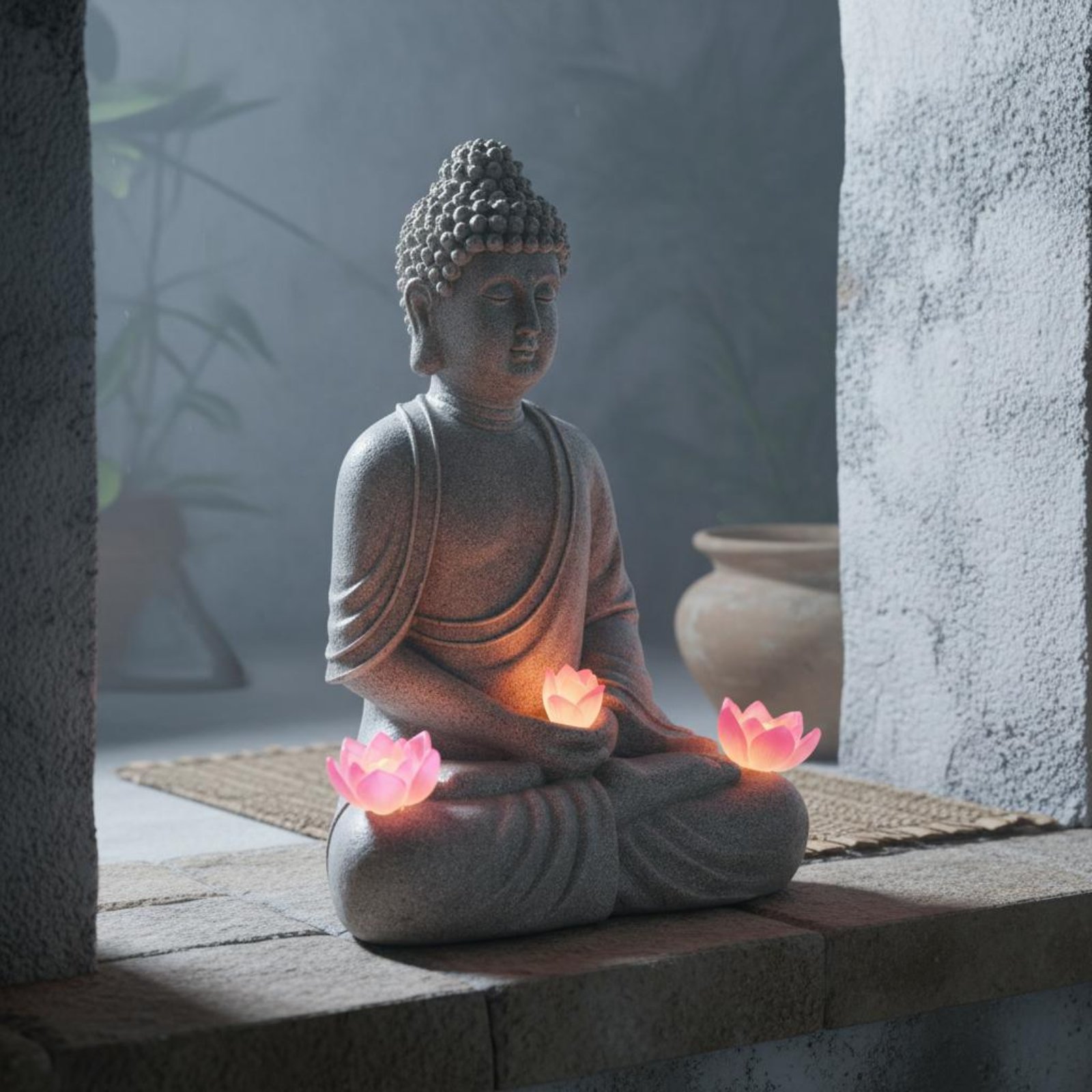 Solar Buddha Statue Outdoor Sa - огляд і ціна Outdoor Lighting For Patio