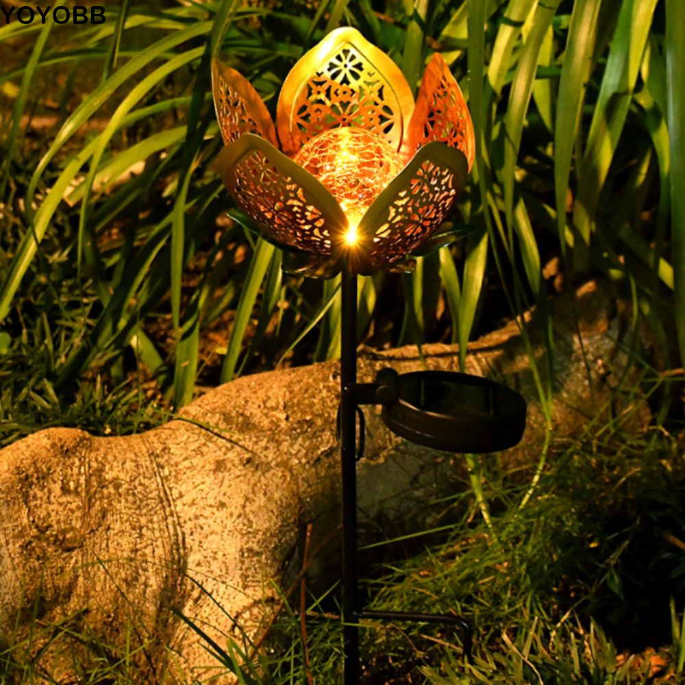 Lotus Shaped Solar Powered Lam - огляд і ціна Outdoor Lighting Ground Fixtures