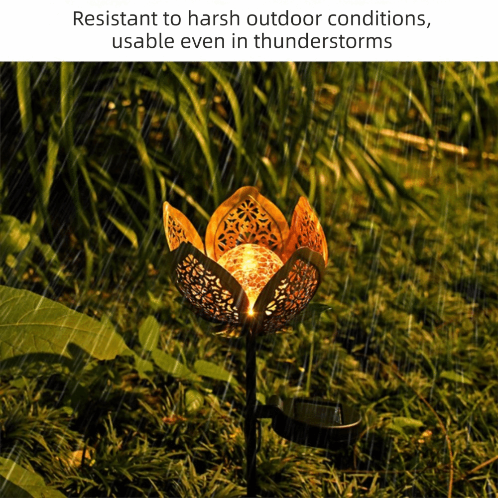 Lotus Shaped Solar Powered Lam - огляд і ціна Outdoor Lighting Ground Fixtures
