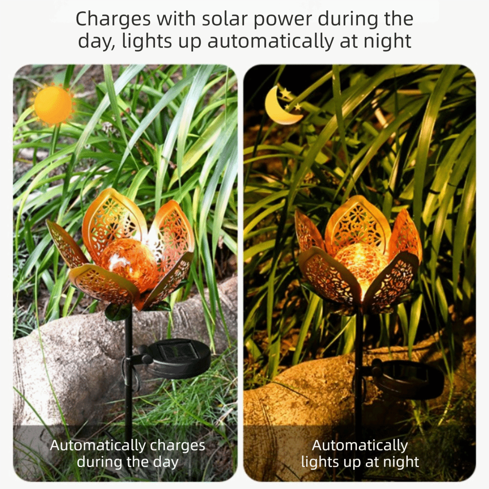 Lotus Shaped Solar Powered Lam - огляд і ціна Outdoor Lighting Ground Fixtures