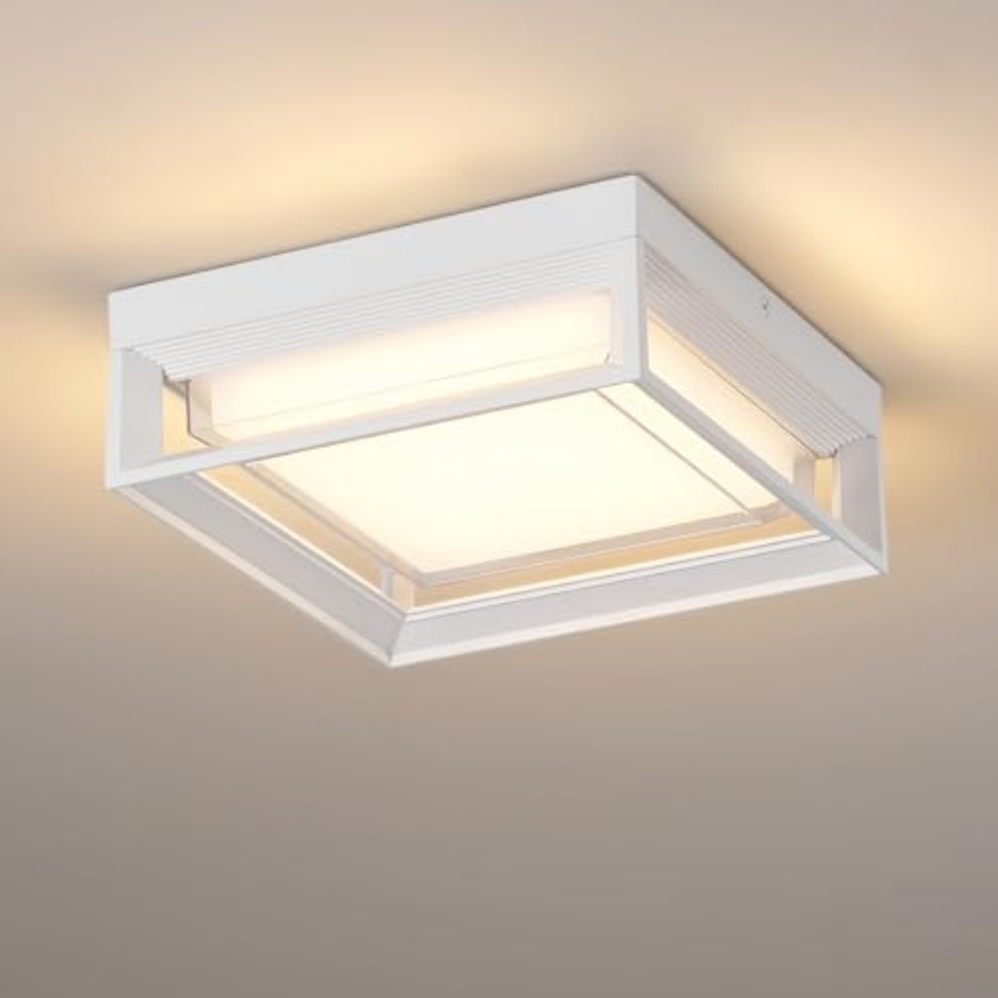 White Square Flush Mount Outdo - огляд і ціна Outdoor Lighting For Patio