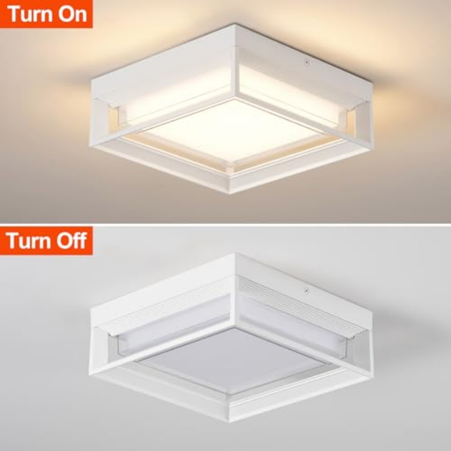 White Square Flush Mount Outdo - огляд і ціна Outdoor Lighting For Patio