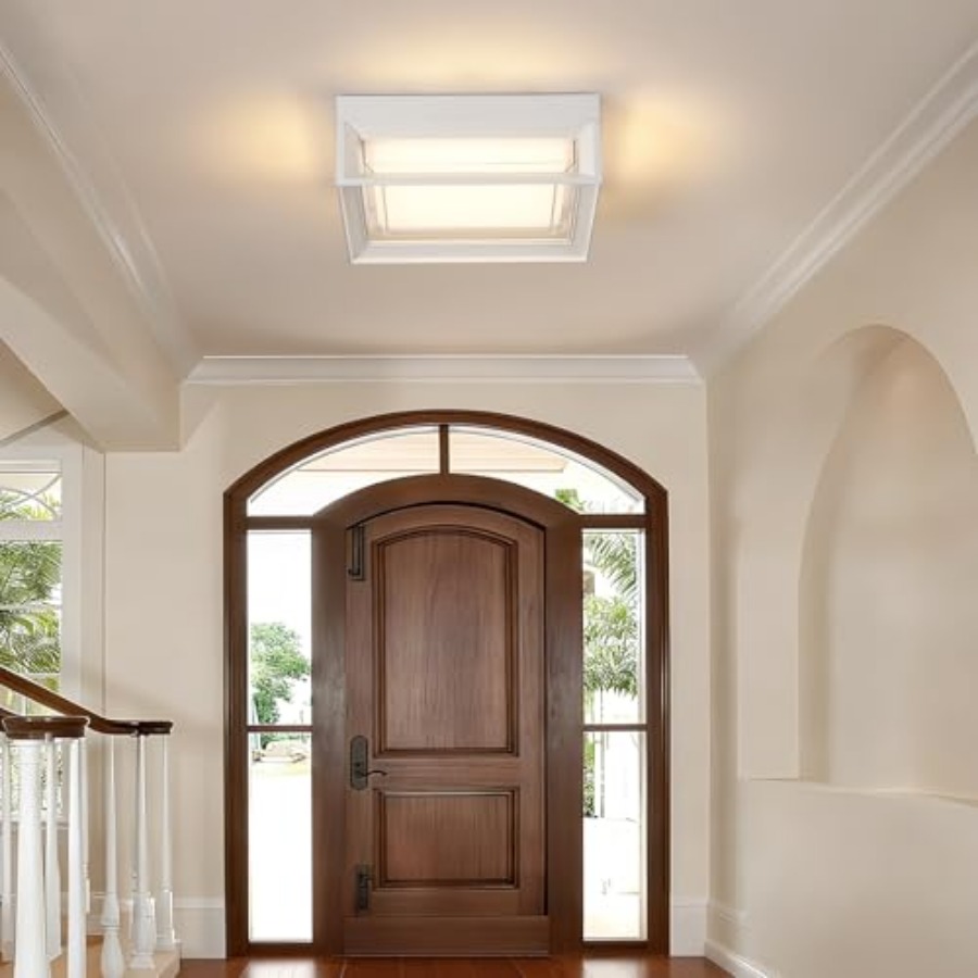 White Square Flush Mount Outdo - огляд і ціна Outdoor Lighting For Patio