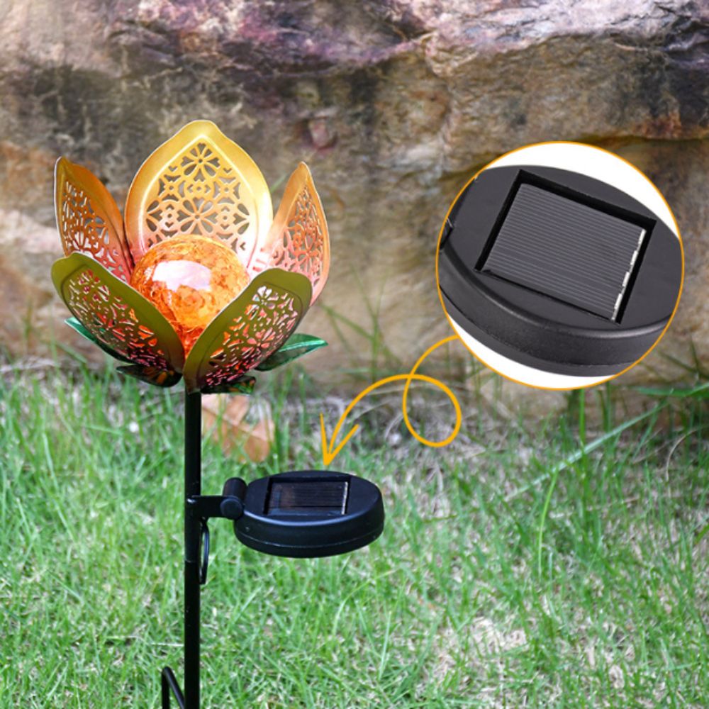 Lotus Shaped Solar Powered Lam - огляд і ціна Outdoor Lighting Ground Fixtures