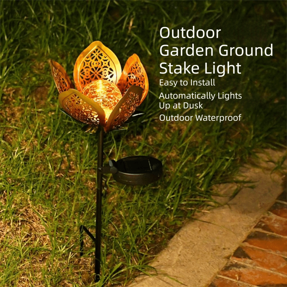 Lotus Shaped Solar Powered Lam - огляд і ціна Outdoor Lighting Ground Fixtures