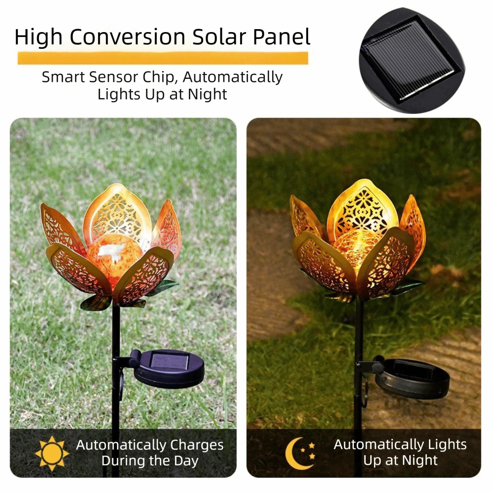 Lotus Shaped Solar Powered Lam - огляд і ціна Outdoor Lighting Ground Fixtures