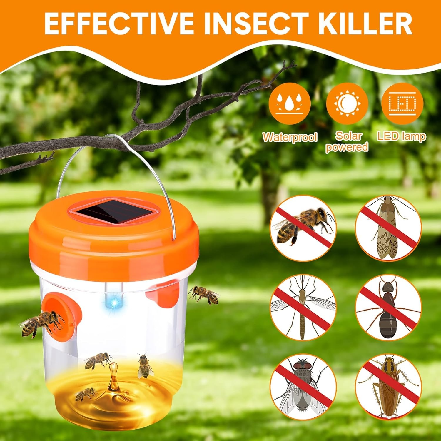 1-6PCS Solar Wasp Trap Waterpr - огляд і ціна Outdoor Lighting Led Fixtures